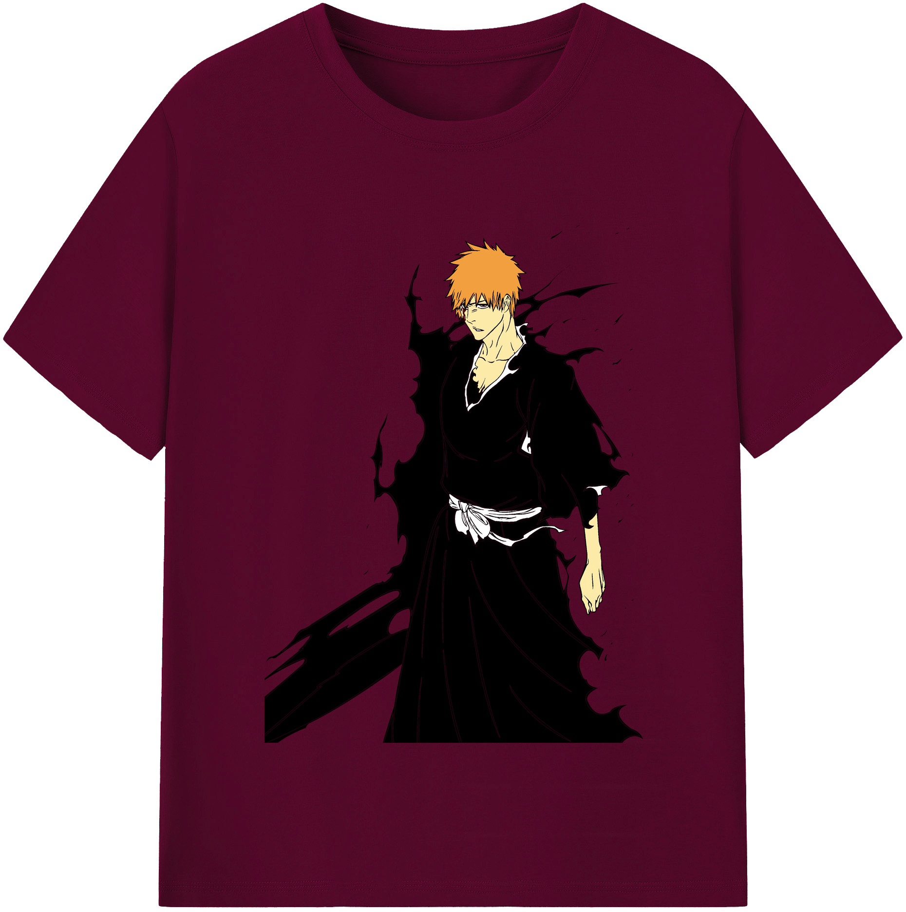 （画像用） ブリーチ 黒崎一護（くろさき いちご）BLEACH Kurosaki Ichigo レディースカジュアルプリントTシャツ（綿100％）